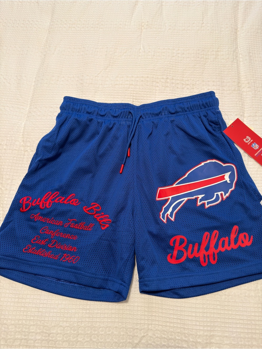 Buffalo Bills Royal Blue Mesh Athletic Shorts with Patch Accents
